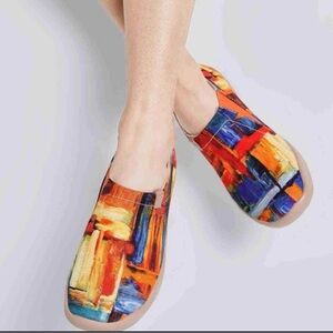 UIN Colorful Abstract Women's Slip-On Shoes size 9